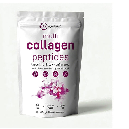 Bolsa de Multi Collagen Peptides 454 g, colágeno hidrolizado en polvo sin sabor