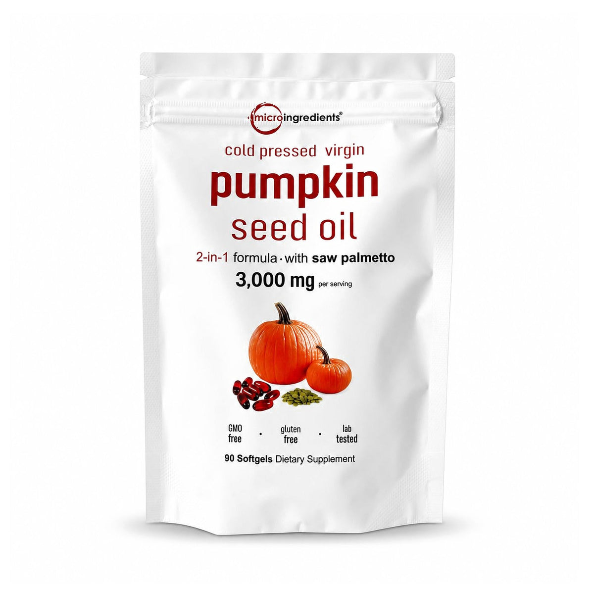 Bolsa de aceite de semilla de calabaza con saw palmetto, 90 cápsulas blandas